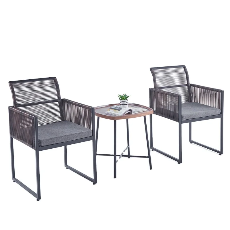*Eco-friendly Save Space Garden Furniture Sofa Set Plastic Wrought Iron Outdoor Garden Set