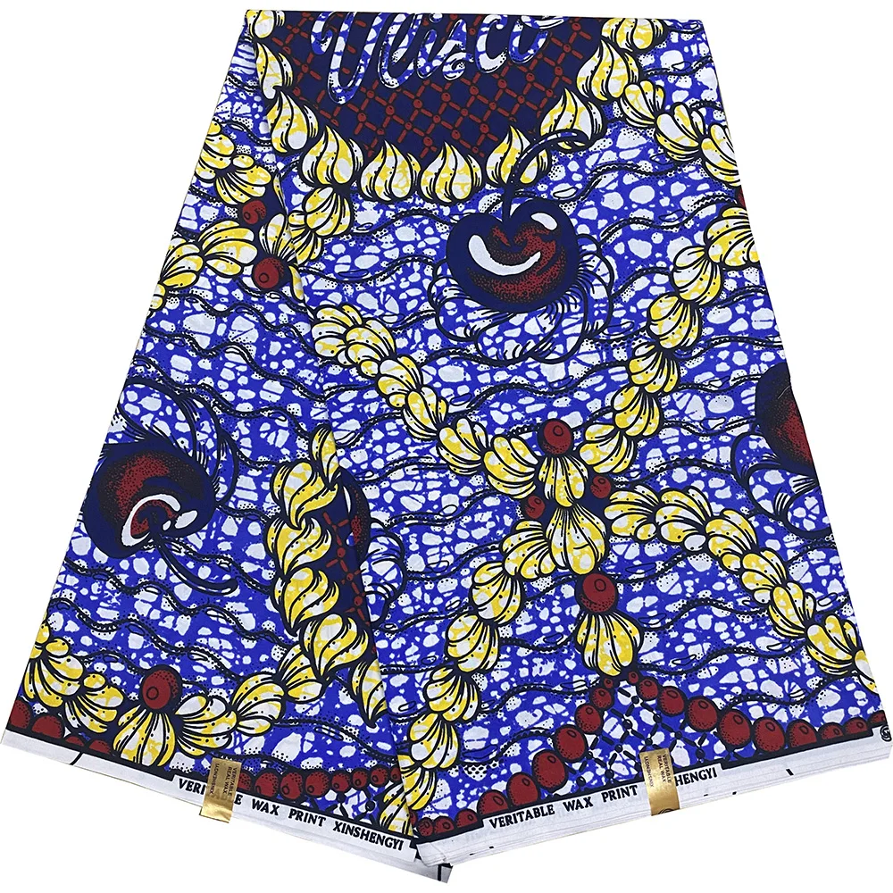 Top-Selling African Ethnic Fabric with Dutch Wax Print for Curtains and Distinct Geometric Patterns