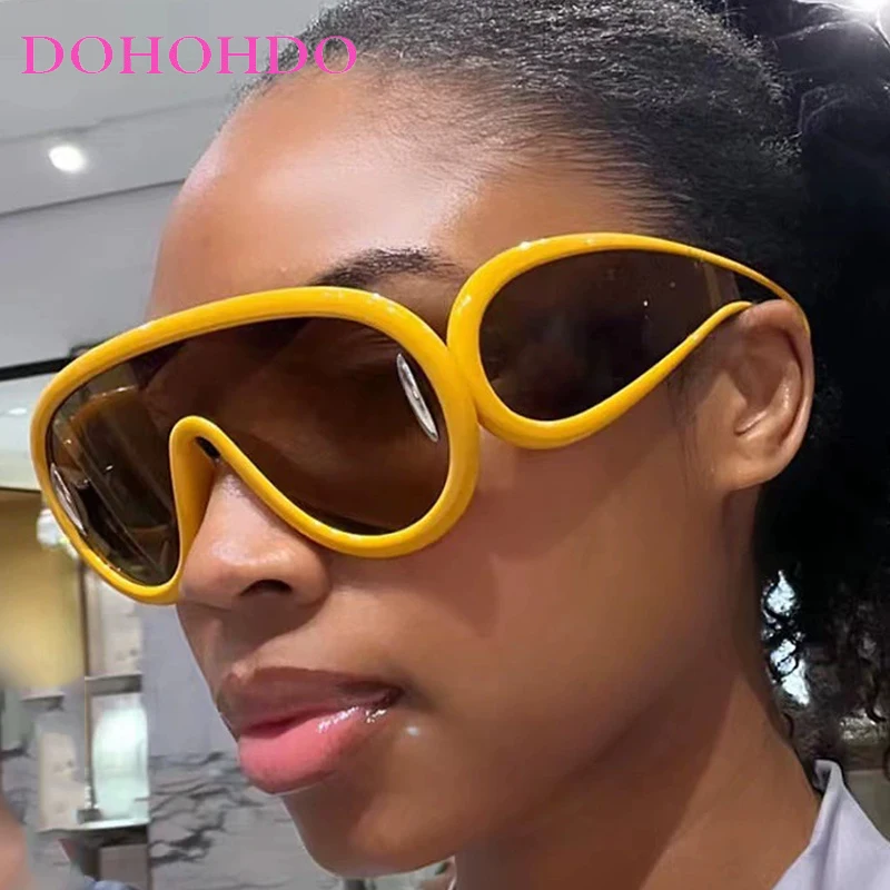 

DOHOHDO Y2K One Piece Luxury Sunglasses Women Brand Designer New Punk Sports Sun Glasses Men Goggle UV400 Fashion Eyewear Lady