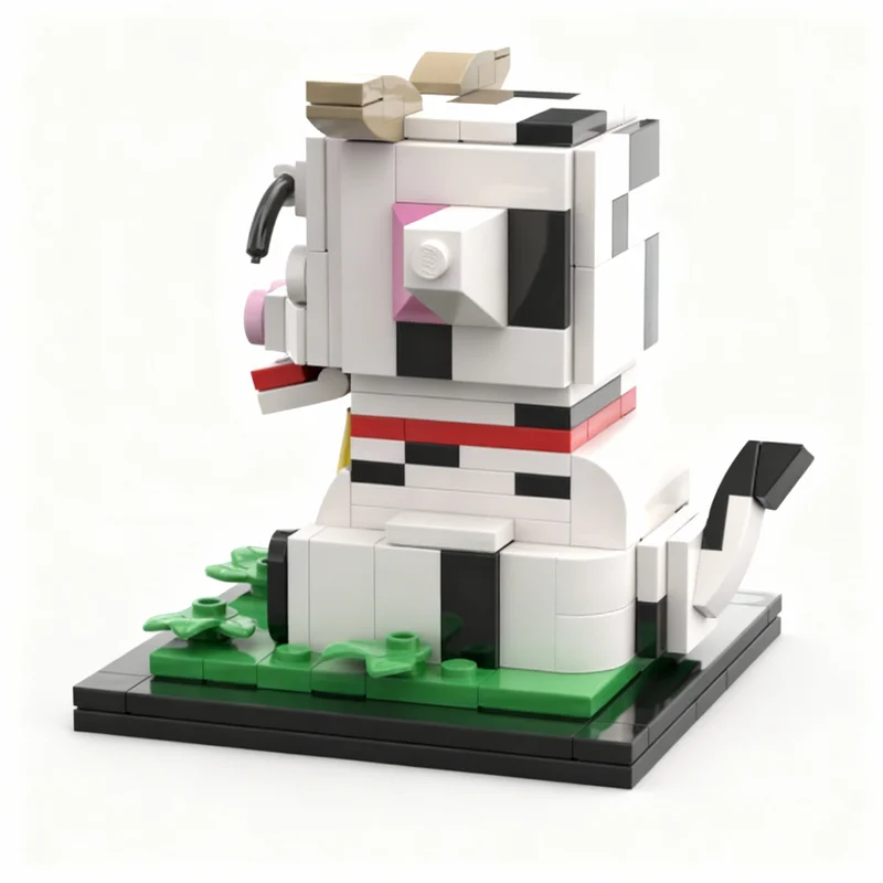 211 peças MOC City Farm Cow Model Building Blocks, Brinquedo de Montar DIY, Ideia Criativa, Presente de Natal Educacional para Crianças