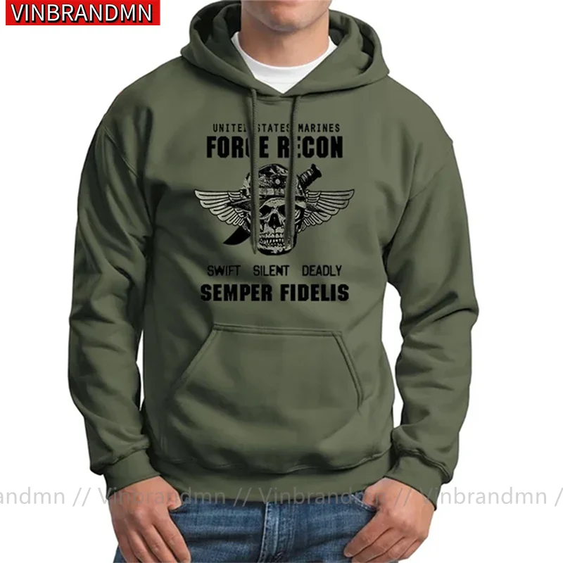 USMC Hoodies US Marines Semper Fidelis Devil Dog Military Force Recon Hoody Sweatshirts USA Army Streetwear Harajuku Hoodie Coat