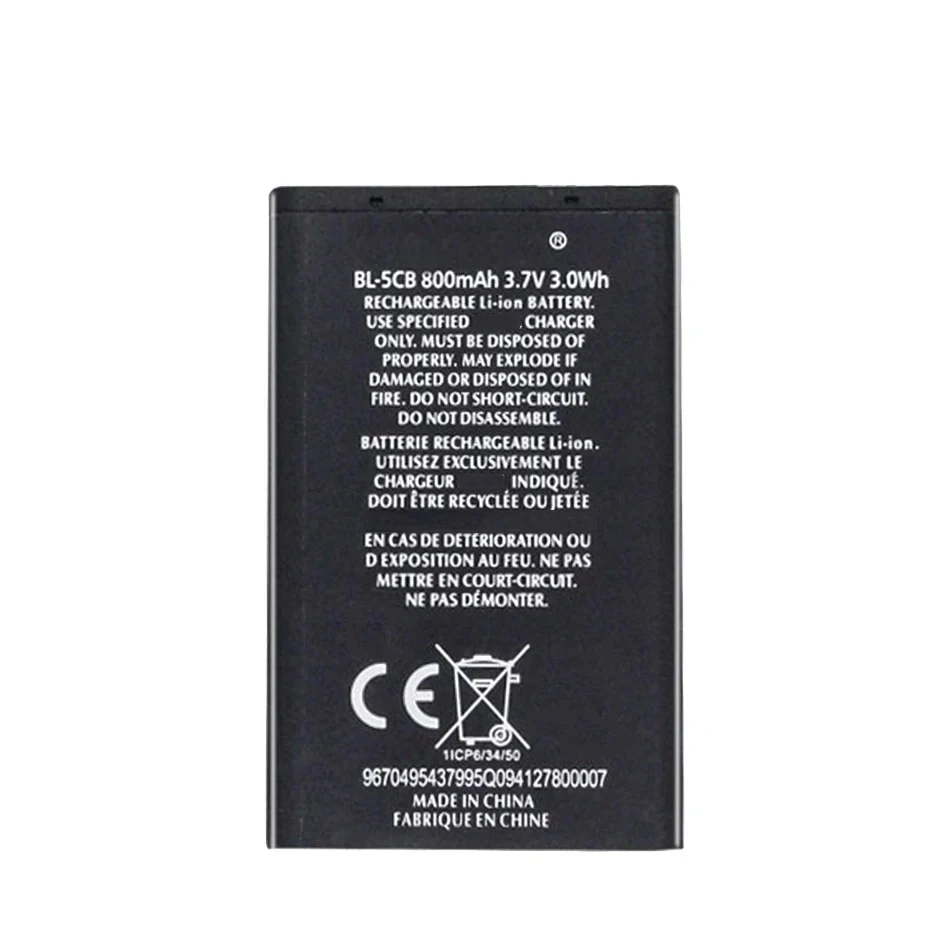 BL-5CB Replacement Battery For Nokia 3108 2135 6086 6108 6230 6820 7610 N72 N91 100 101 103 105 109 111 113 1000 1282 800Mah