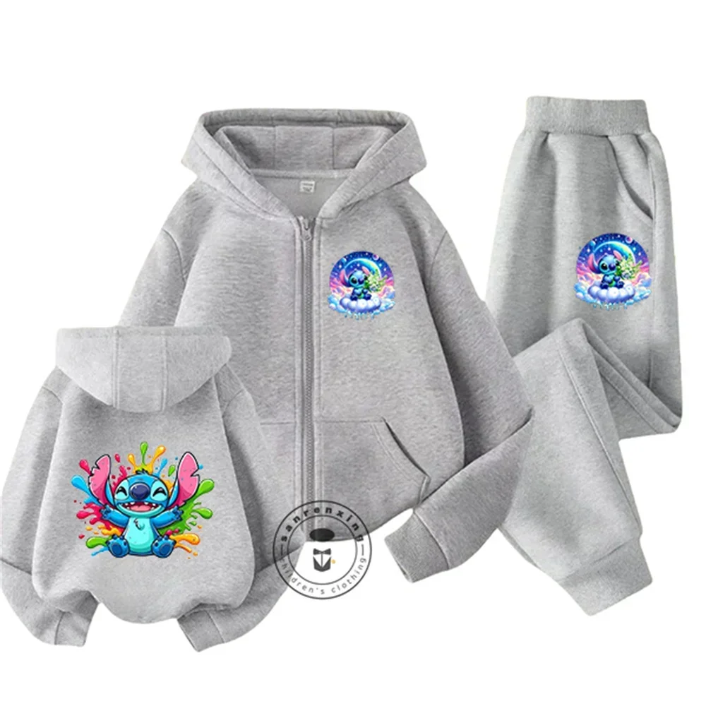 

Kids Hoodie Stitch Children Cartoons Sports Shirt Kawaii Casual Clothes Anime for Boy Girl Sports Fashion Soft Zipper Cardigan