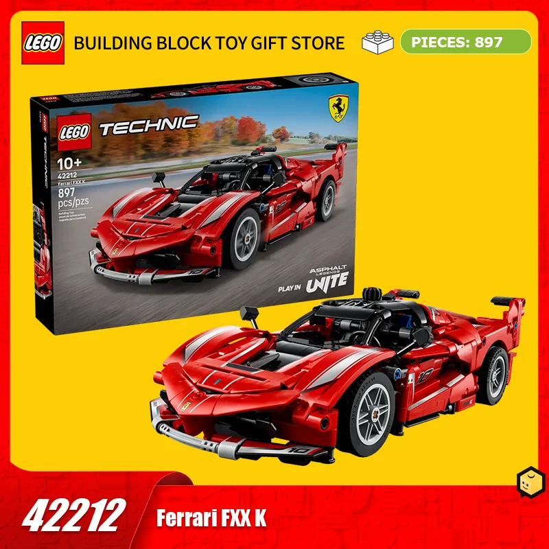 

Строительные блоки LEGO, механическая серия 42212, Ferrari FXX K, строительные блоки, гоночная игрушка для мальчиков и девочек, подарок
