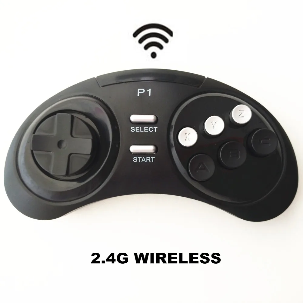 2.4G Wireless Controller Joystick Gamepad For 16bit Retro Genesis HD Ultra Console