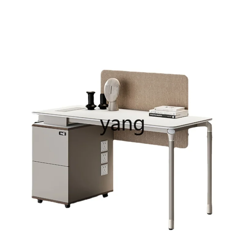 Yjq Staff Office Desk and Chair Combination Table Simple Modern Office Single Row Screen Single Seat Computer Desk