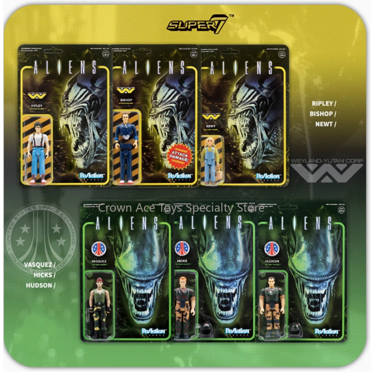 

In Stock Super7 Aliens MUSCLE Xenomorph Ripley Figure Hanging Card 3.75in Premium Collectible Action Figure Trendy Desktop Toys