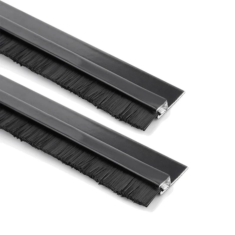 Door Sweep Seals Brush Detachable Dismountable 10/20/30/40/50/60/70/90/100mm Door Bottom Sweep Black Nylon Brush