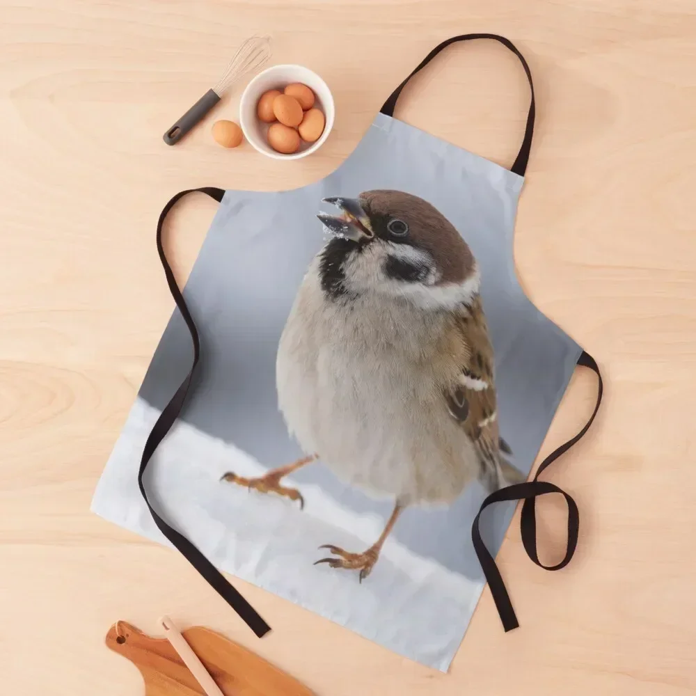 

Sparrow in the snow Apron kindergarten teacher restaurant accessories Kitchen For Women esthetician Apron