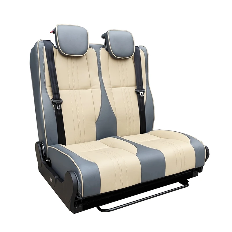 RV Swivel Seat,  Leather Bifold Foldable Single Person RV Seat Bed ISOFIX Swivel Mechanism Seat Belts Customizable