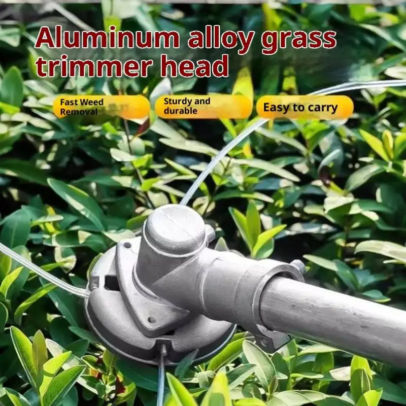 Hot Sale 1 Set Aluminum Alloy Grass Trimmer Head With Nylon Wrapped Steel Line For Gardening Replacement Parts