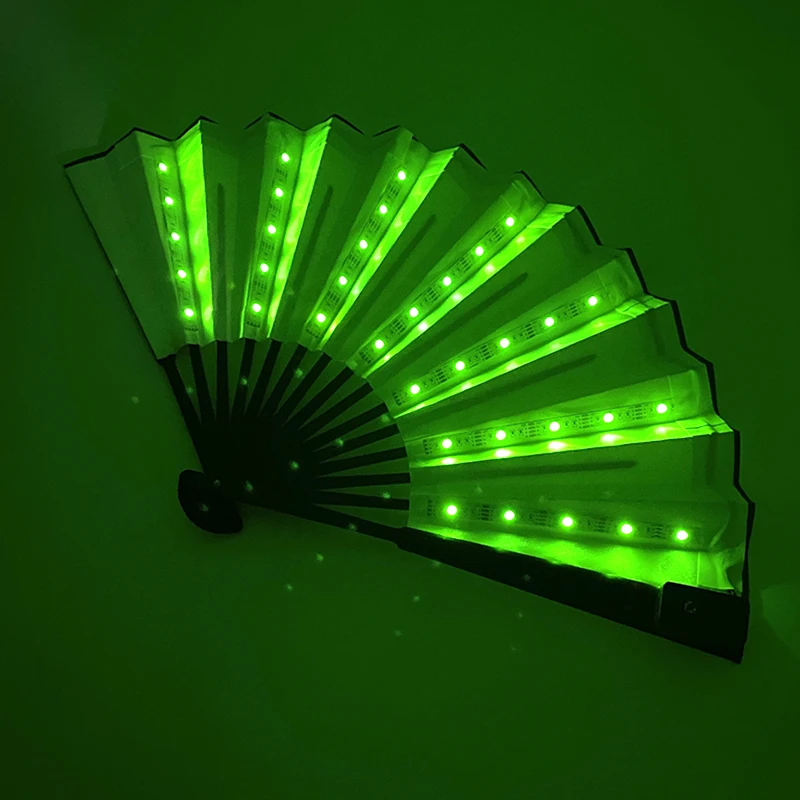 10/13 Zoll Leuchtender Handfaltfächer Hochzeitsgeschenke Fächer mit LED-Lichtern Verschiedene Stile Leuchtende Festival-Fächer Bar-Requisiten – Detail 33