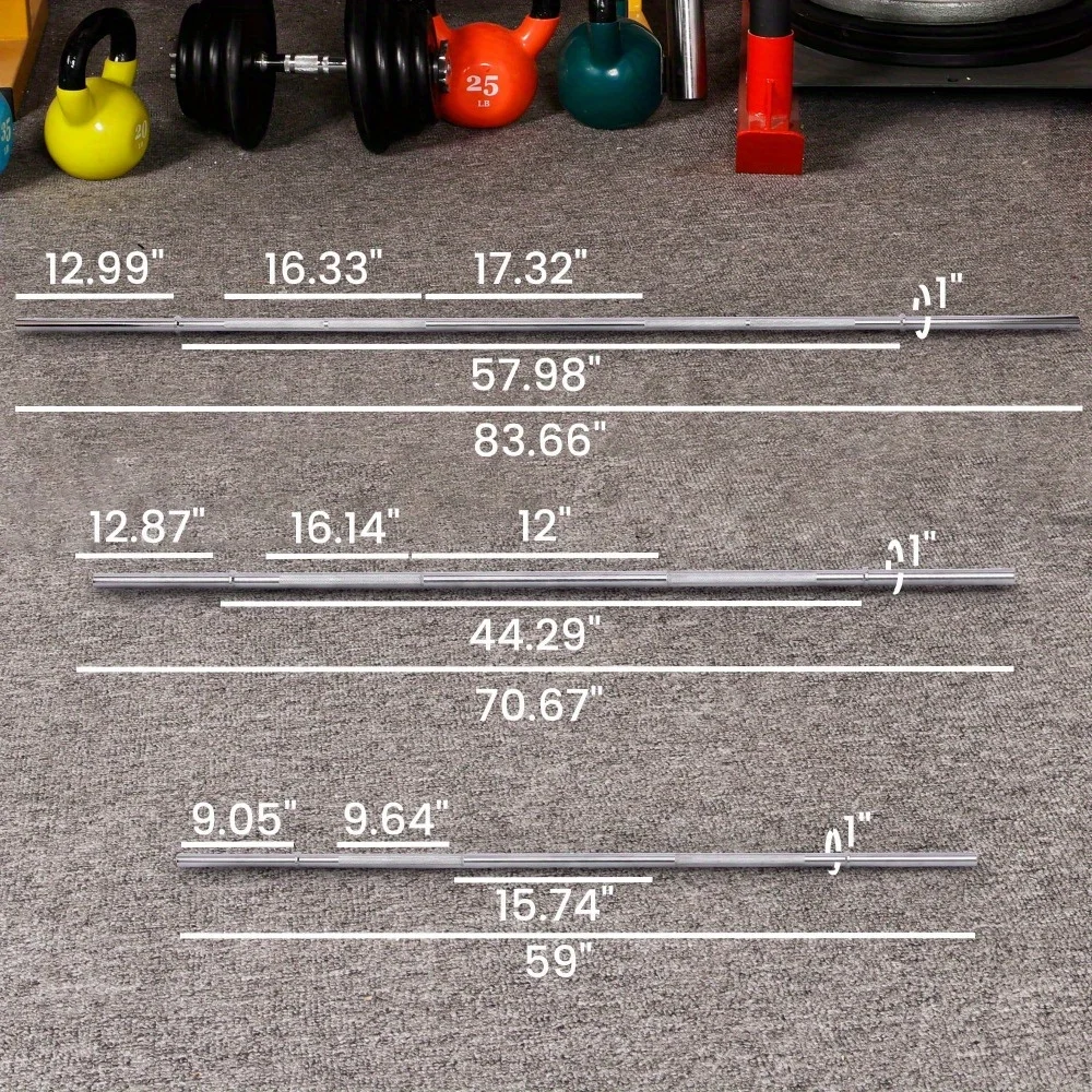 أثقال رفع الأثقال القياسي، قضيب فولاذي صلب مطلي بالكروم، 5FT/6FT/7FT، سعة 300 رطل، لرفع الأثقال وتدريبات القوة #2
