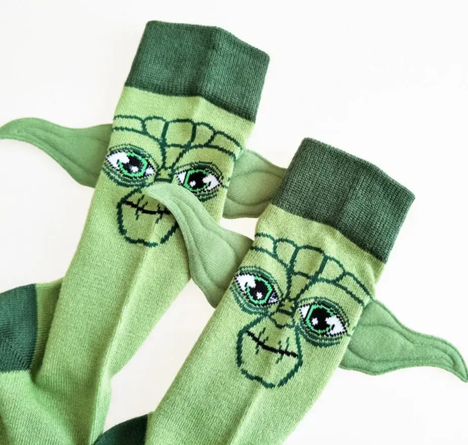 Action Toy Figures The Last Jedi Master Yoda Socks Street Cosplay Plush Comics Women Men The Force Awakens Socks Gift Toys