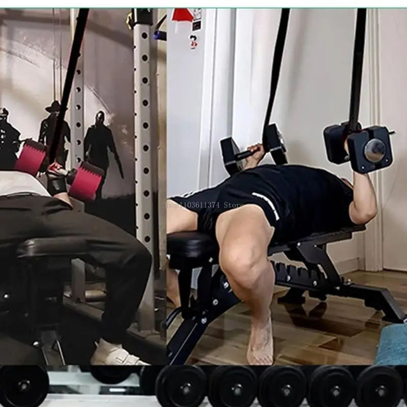 

2Pcs Hanging Dumbbell/Barbell Safety Strap Universals Dumbbell Hanging Strap