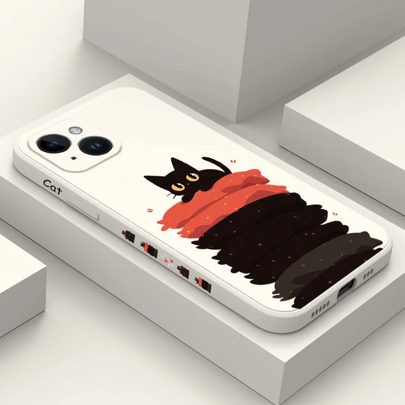 

Pillow Cat Phone Case For iPhone 15 14 13 12 11 X XR XS SE2 SE2020 8 7 6 6S Plus Pro Max Mini Silicone Cover