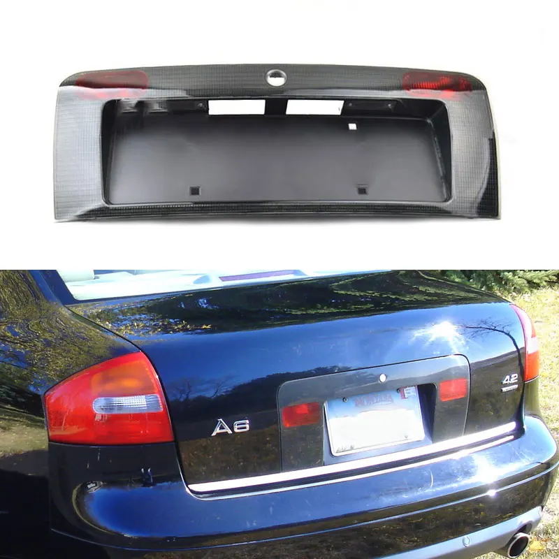 Dla Audi A6 C5 1998-2004 tylna rama światła tablicy rejestracyjnej tablica pokrywa na światła rejestracja 4 c5945695a akcesoria samochodowe