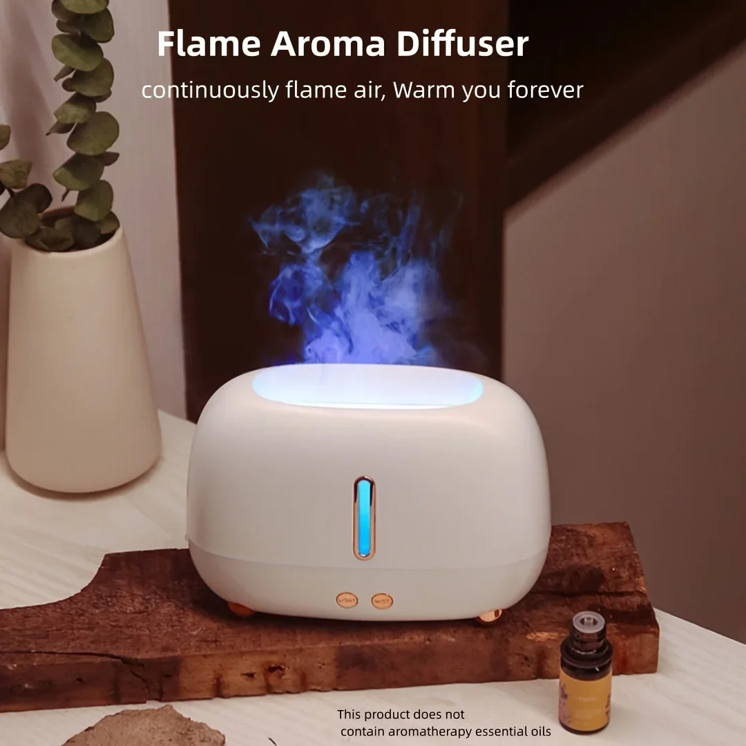 1pc, umidificatore portatile con diffusore d'aria a fiamma da 8.45 once, diffusore di olio essenziale per ufficio o Yoga con protezione automatica senza acqua Su