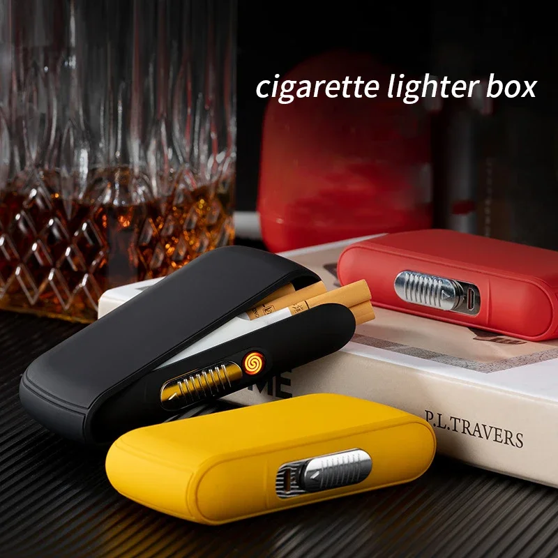 Multifunctional USB Cigarette Lighter Cigarette Case Portable Rechargeable Lighter 10pcs Cigarette Case