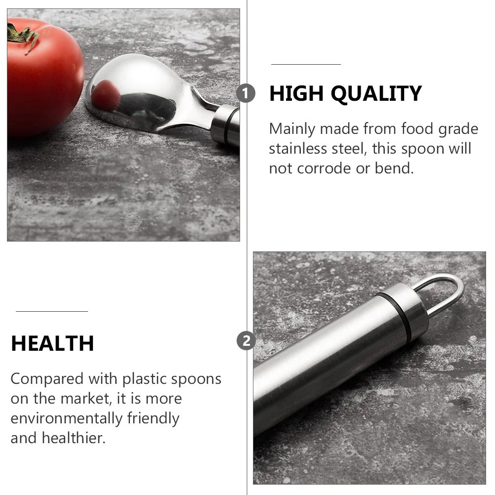 

1Pcs Stainless Steel Ice Cream Dessert Spoon Creative Ergonomic Design for Home Cafe Bar Restaurant Easy Clean
