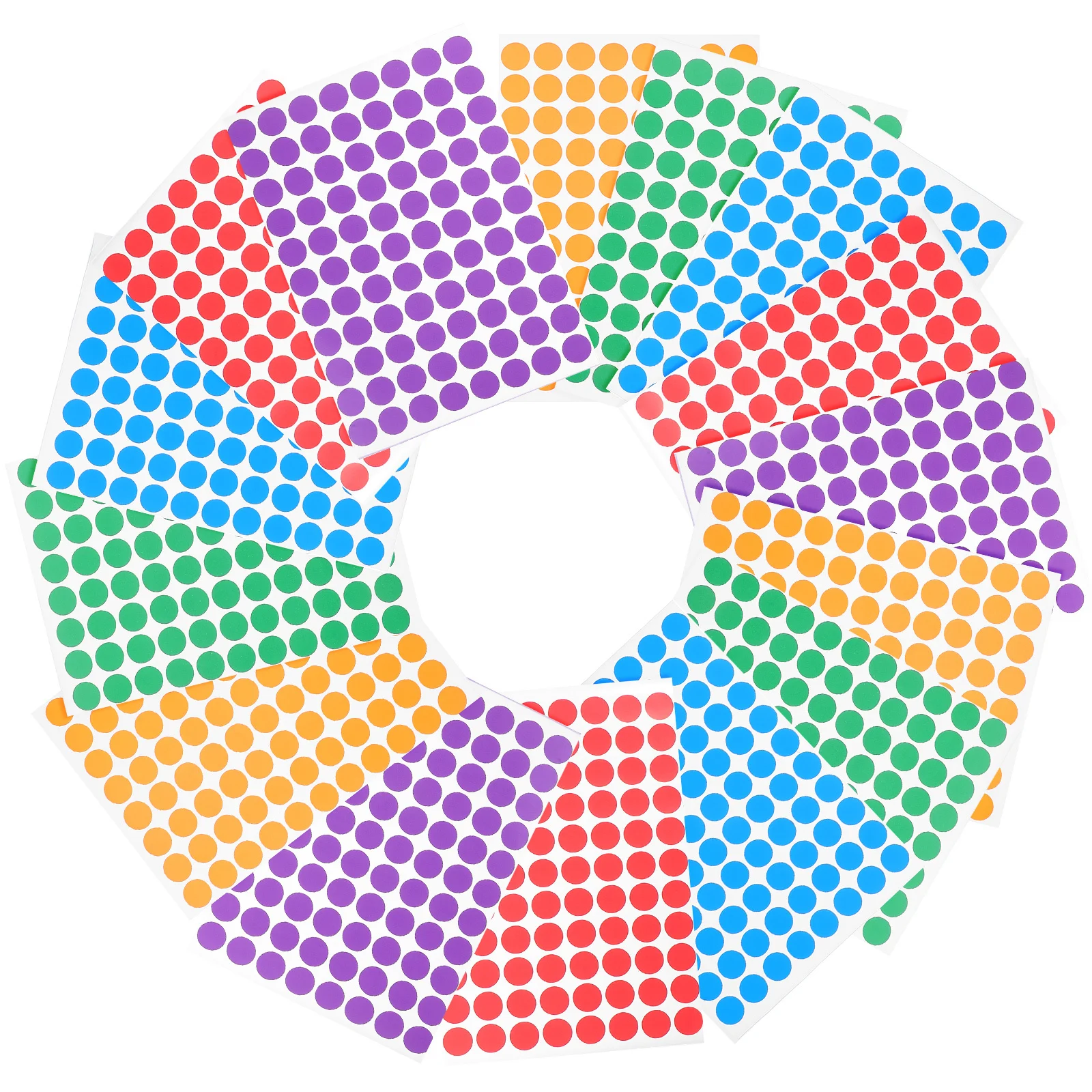 15 vellen naamstickers multi-kleuren ronde stiplabels zelfklevende classificatie markeringsstickers voor schoolkantoor thuisgebruik
