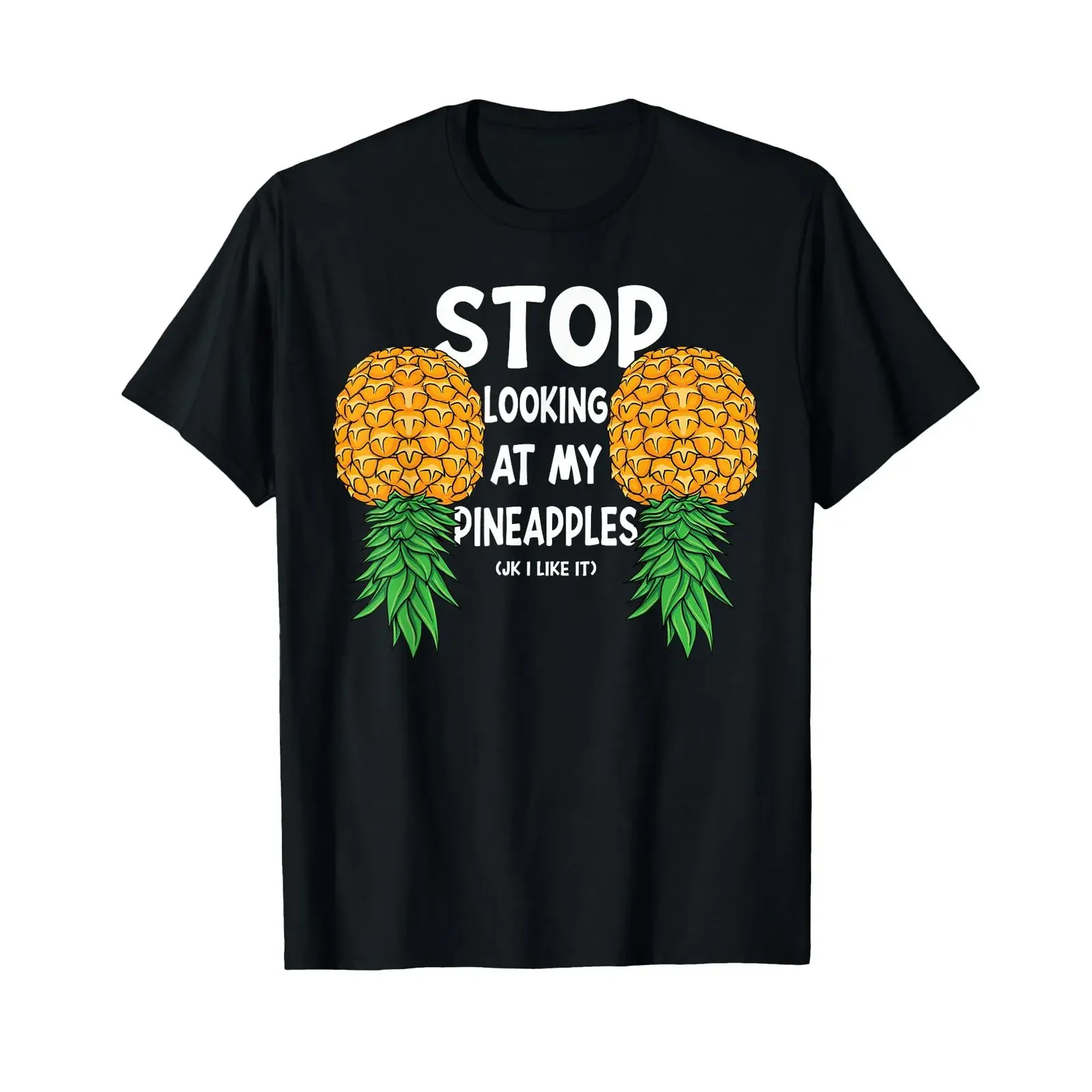 Funny Swinger Stop Looking at My Upside Down Pineapples T Shirt vintage Washed fashion streetwear Stretched Slightly