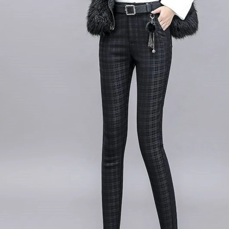 2025年秋冬 ブラック レディース ハイウエスト スキニー アウターレギンス ブラックパンツ レディース トラウザーズ 快適な履き心地