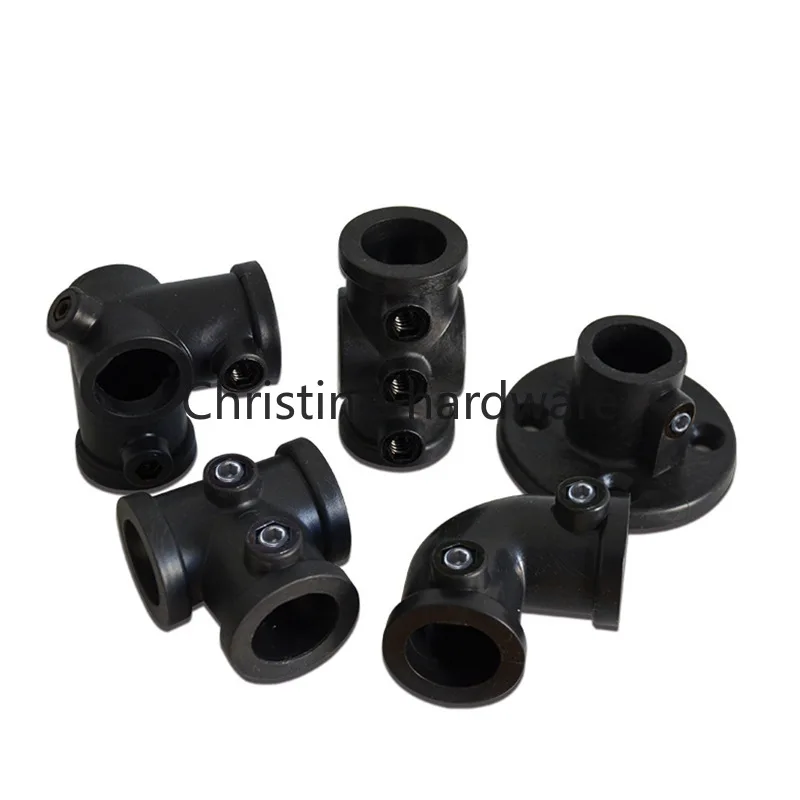 Aluminum alloy pipe quick connector,color black ,for 25mm diameter tube,no rust,DIY hanger fastener,Industrial artwork