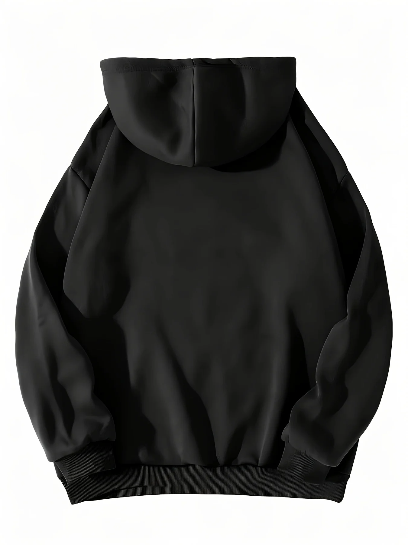 Women's letter pattern kangaroo pocket warm lining drawstring hooded sports sweatshirt