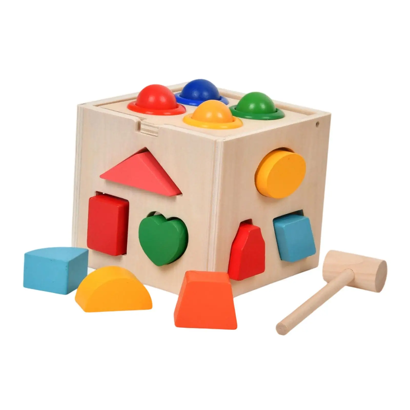 Boîte de tri de couleurs et de formes en bois, Cube de tri de formes, développement de la créativité et des compétences, jouet de motricité pour enfants