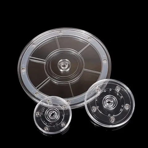 7-20cm 아크릴 360 회전 디스플레이 스탠드 턴테이블 투명 라운드베이스 게으른 보석 장식 회전 플레이트 가구 하드웨어