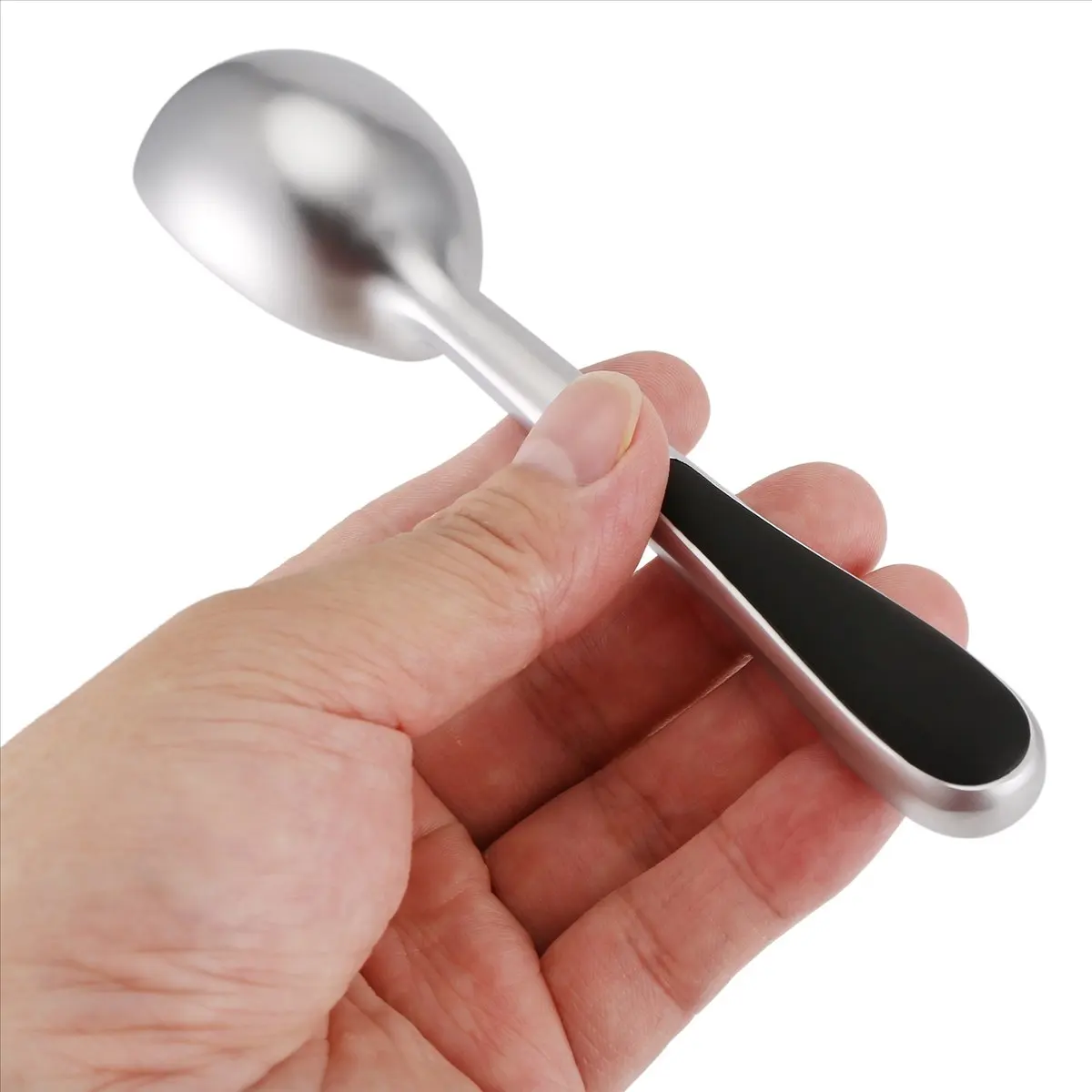 A013 Ice Cream Scooper Kitchen & Dinning Solid Ice Cream Scoop, Kitchen Scooper With Non-Slip Rubber Grip, Scooping For Hardest