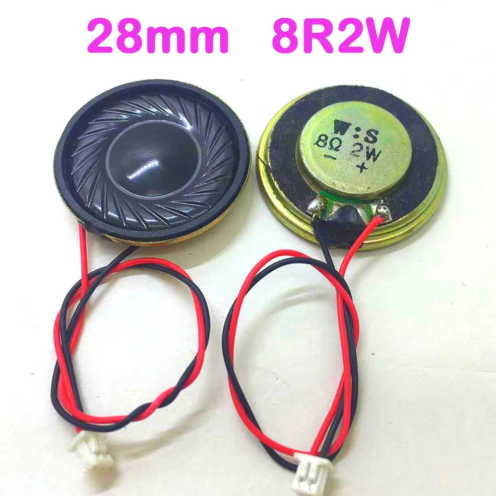 

2pcs/lot New Ultra-thin speaker 8 ohms 2 watt 2W 8R speaker Diameter 28MM with Cable terminal 1.25P