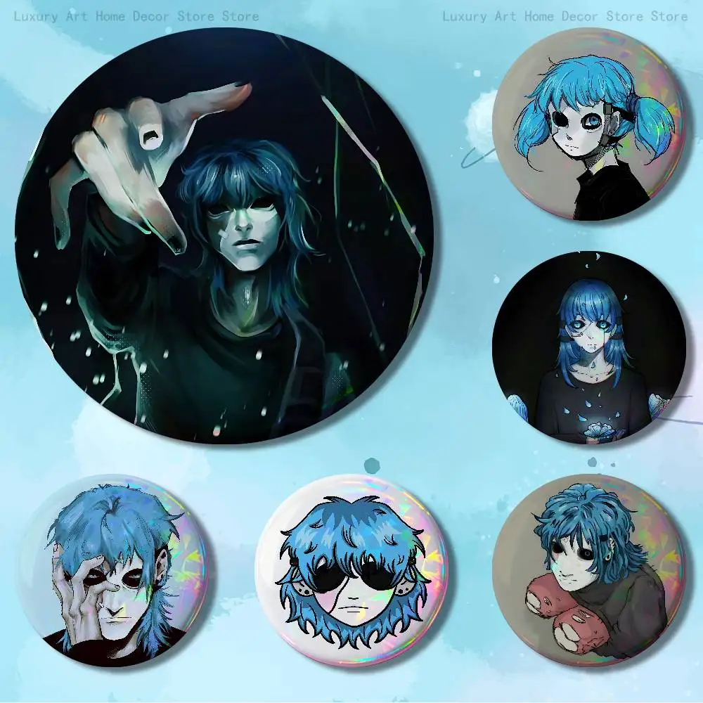 S-Sally F-Face Sal Enamel Pin Tinplate Round Brooch Cosplay Nijigen Otaku Culture Badges 58mm 44mm 32mm 75mm 25mm