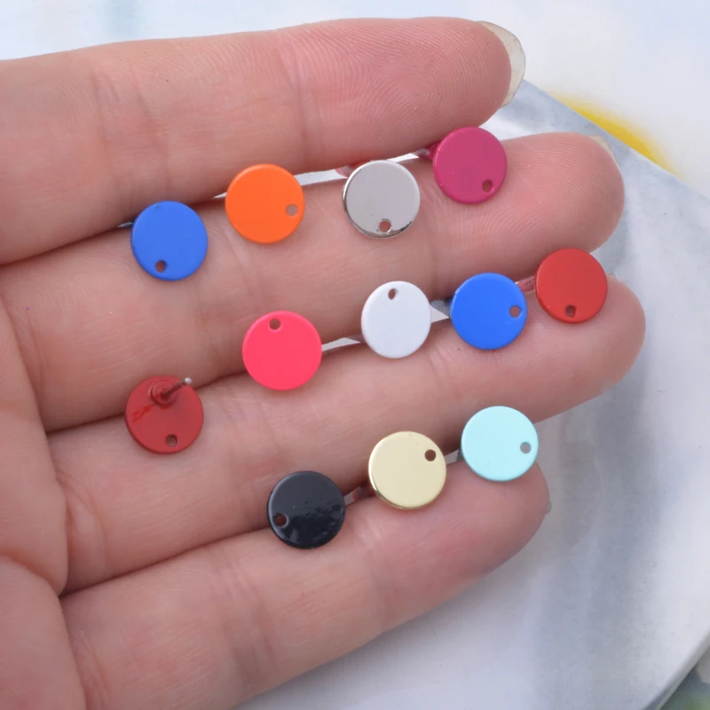 20 Stück 8mm Ohrstecker Mini 0,8cm Goldene Runde Ohrstifte Nadeln Ohrringe für DIY Schmuckherstellung – Detail 1