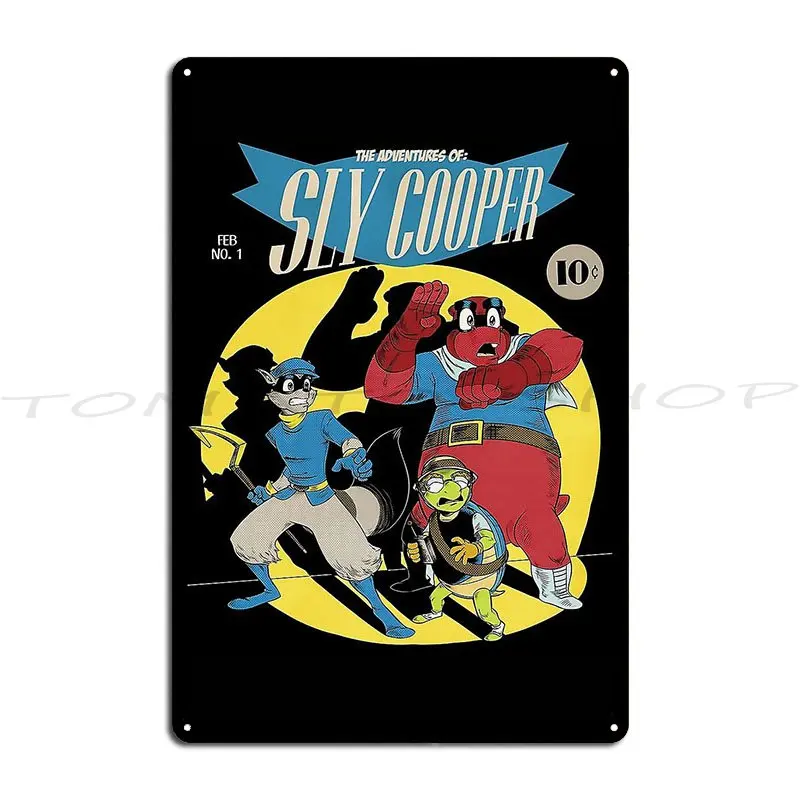 Sly Cooper and The Thievius Raccoonus Carmelita Metal Plaque Poster Wall Cave Retro Club Printed Tin Sign Poster
