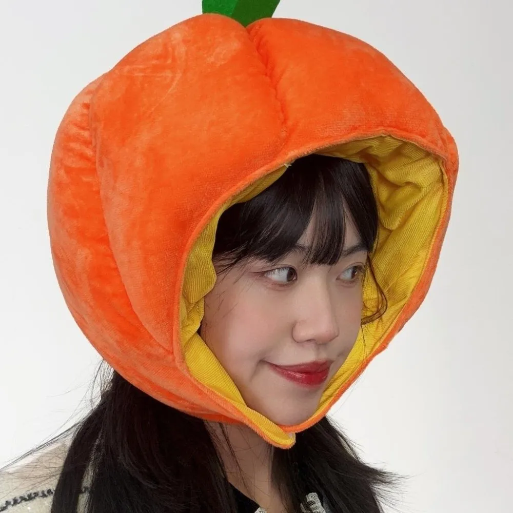 Lemon Creative Fruit and Vegetable Hat Playful Thick Nutrition Month Hat Soft Stretchy Pullover Cap Adults