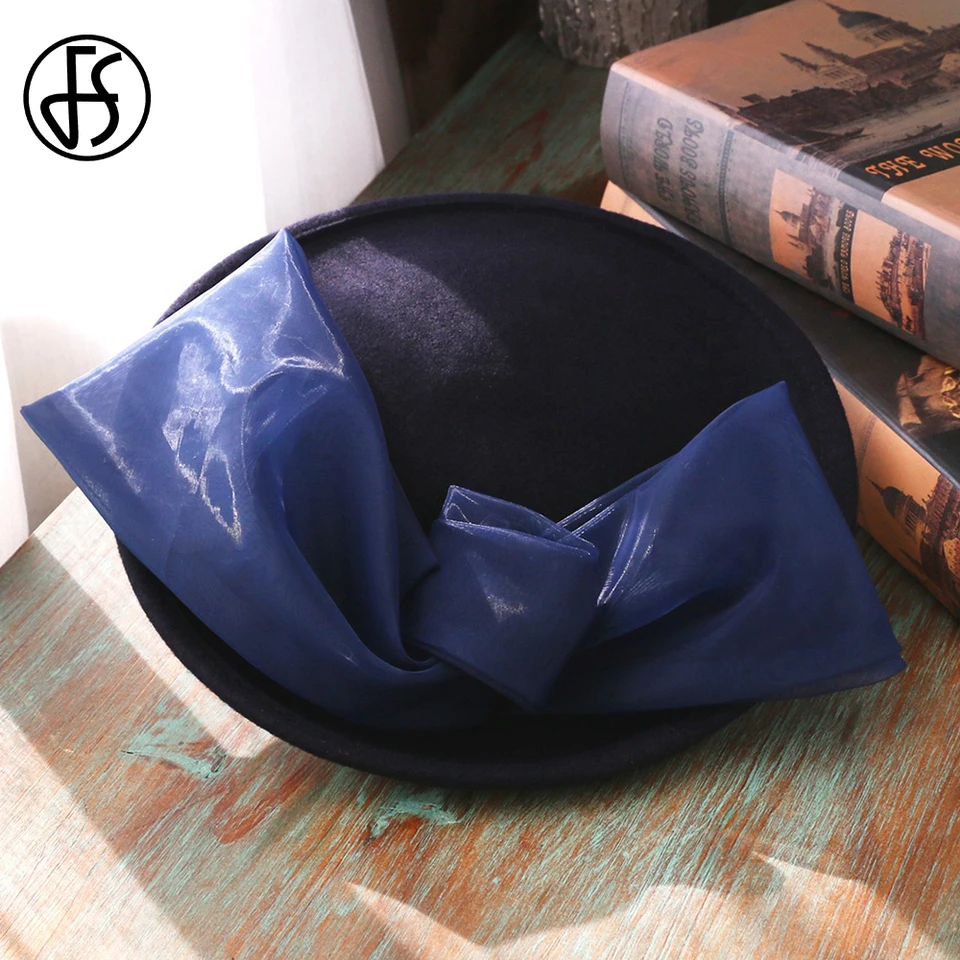 FS Wool Felt Derby Fascinator Hats For Women Elegant  display picture 1
