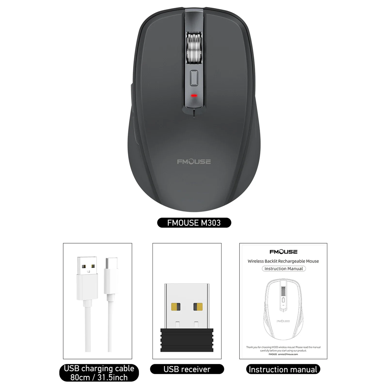 RGB 2.4G BT5.1 Dual-mode Wireless Mouse Computer Gaming Mouse YP Gaming Mice Ergonomic Design 2400 DPI Mute for Laptop Computer