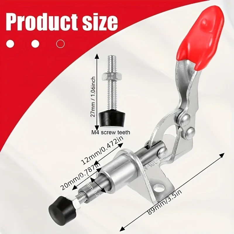 2Pcs Toggle Clamp GH-301AM Push-Pull Quick Release Hand Tool 45kg Vertical Toggle Clamp Hand Clip Tool