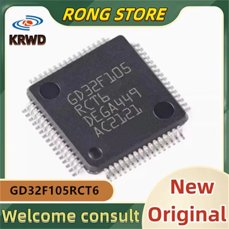 5PCS GD32F105 RCT6 New and Original Chip IC GD32F105RCT6 GD32F105 LQFP-64 ARM Cortex-M3 32-bit microcontroller-MCU