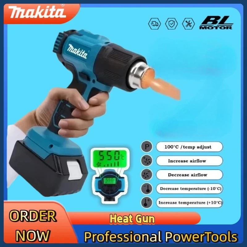 

Makita 550°C Cordless Handheld Hot Air Gun With LED Display Soldering Thermal Blowe Temperature Control Heat Gun New 18V