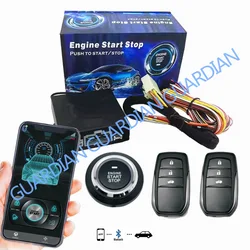 GB-01 Car Bluetooth Push Button Kit System Start Stop Engine Remote Starter Ignition Upgrade For 12V Vehicle Easy Installation