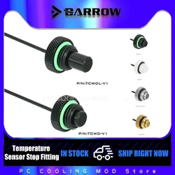 Barrow Temperature Sensor Stop Fitting, G1/4'' 10K 8mm(Short) 15mm(Long) For Water Cooling System+ 30cm Cable, TCWD-V1/TCWDL-V1
