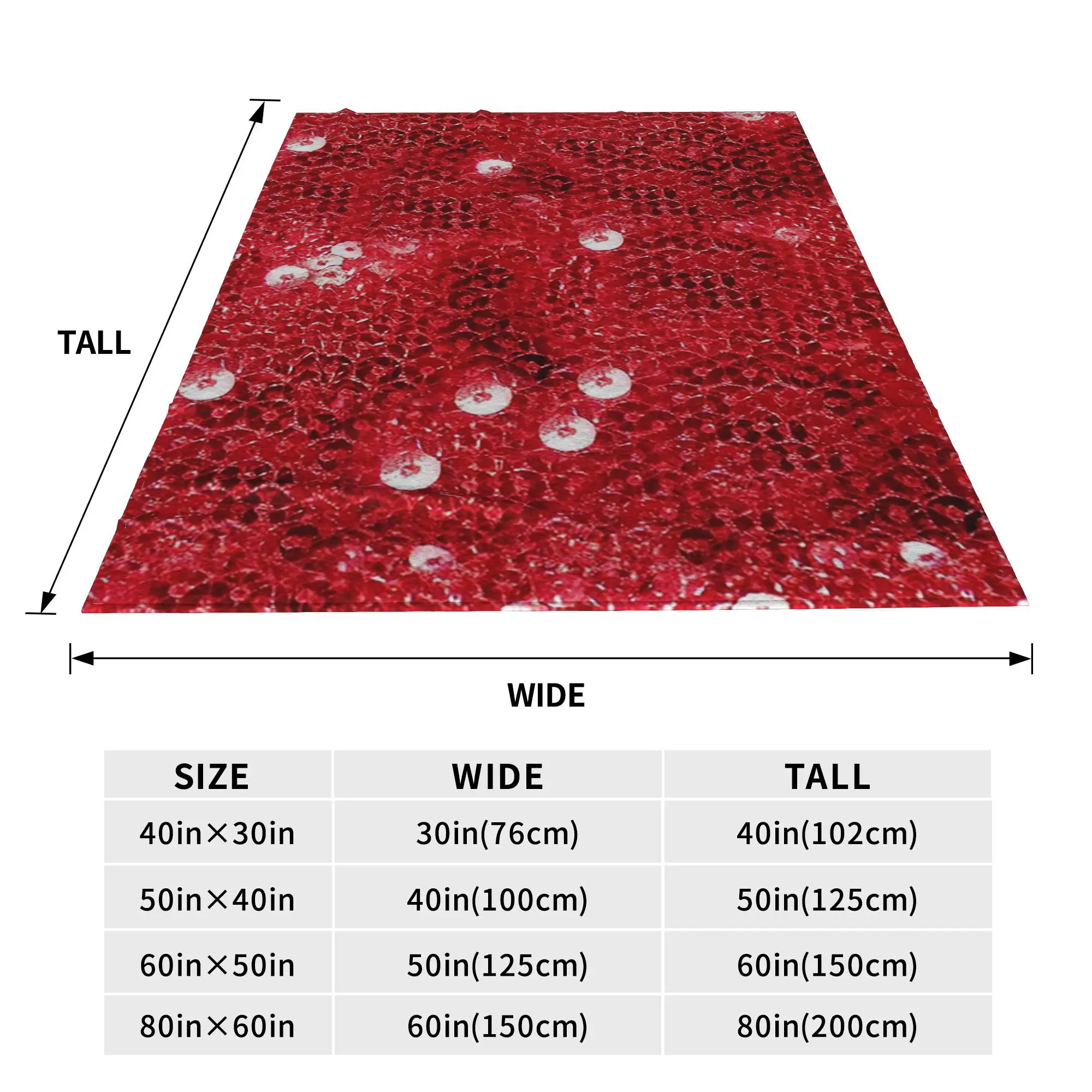 Festive Red (Sequins ) Blankets Soft Warm Flannel Throw Blanket Bedding for Bed Living room Picnic Travel Home Couch
