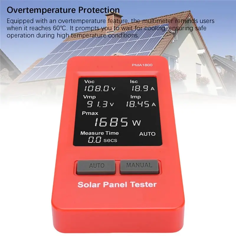 My Home MPPT Power Tester 1800W Solar Panel Multimeter PMA1800 Auto/Manual Voltmeter For Efficient PV Systems