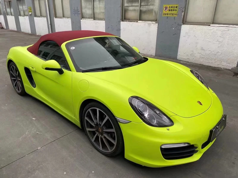 

Super Matte Fluorescence Yellow Vinyl Film Wrap For Whole Car Wrapping Decal Adhesive DIY Easy to Install