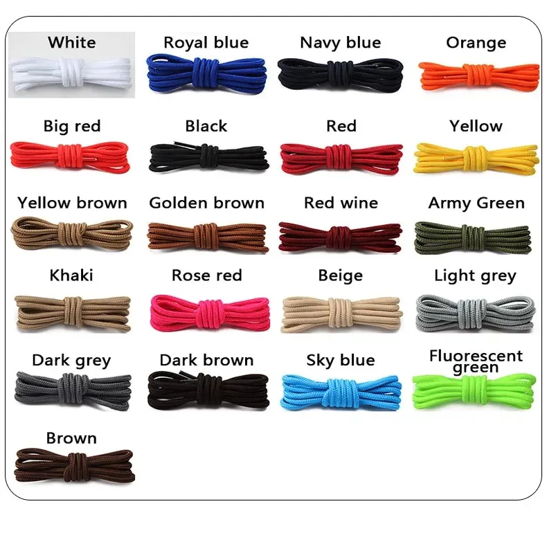 Robuste runde Stiefelschnürsenkel, strapazierfähige Polyester-Schnürsenkel für Outdoor-Schuhe zum Wandern, Sport und Laufen, reißfeste Baumwollschnürsenkel – Detail 3