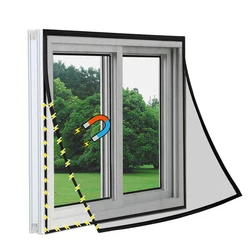 The new magnetic screen mosquito net has a custom size of black invisible glass mesh, insect and fly proof curtains , car windo