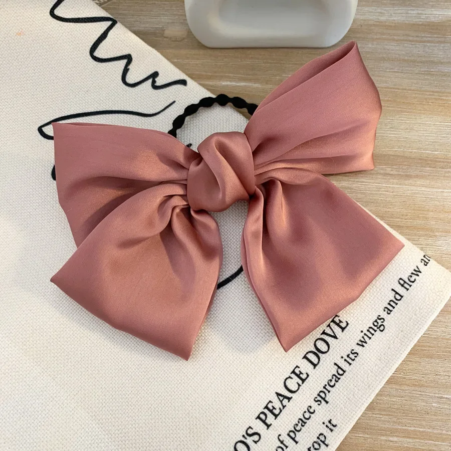 

Big Hair Bow Ties Hair Clips Satin Two Layer Butterfly Bow For Women Bowknot Hairpins Trendy Girls Hair Accessories Barrettes